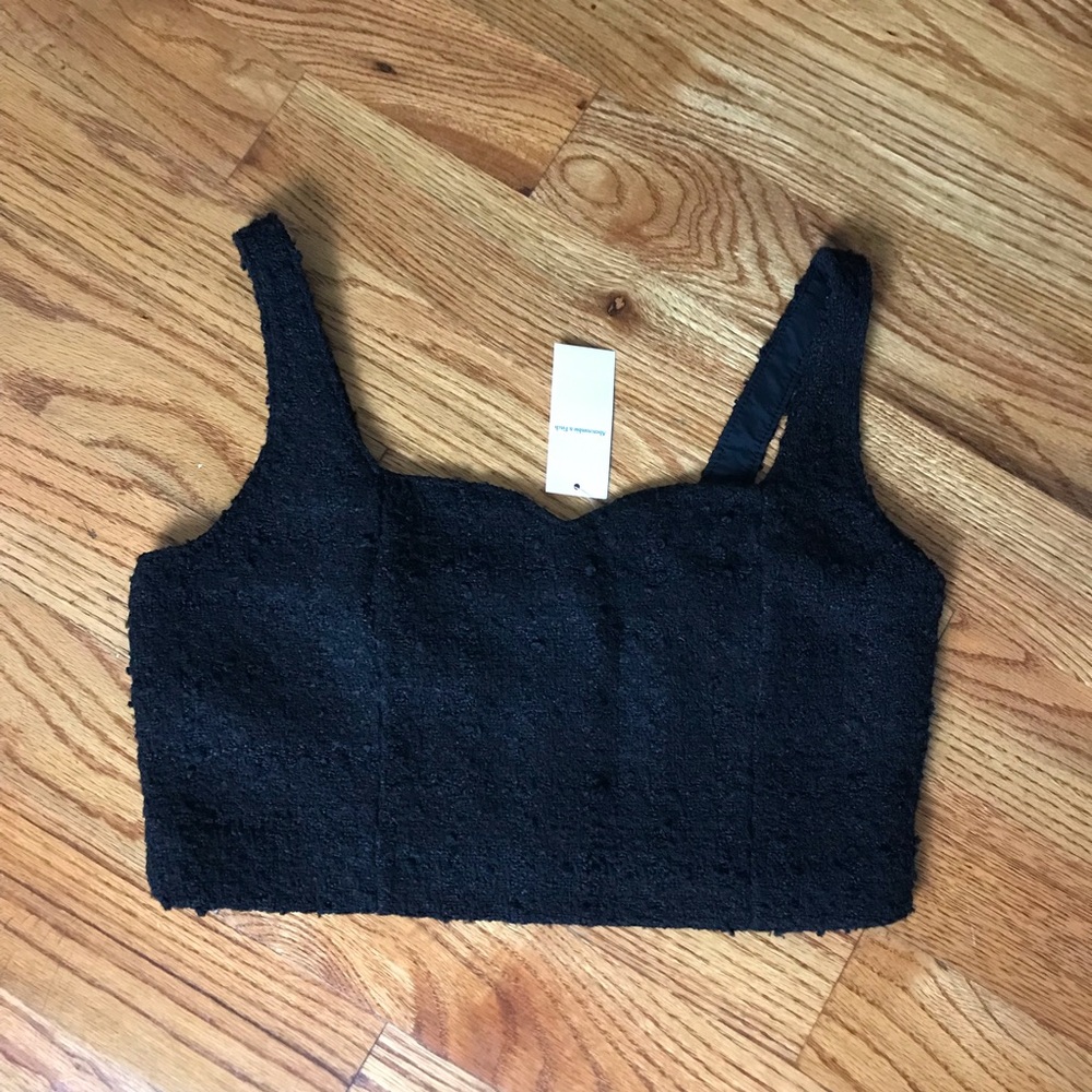 Abercrombie Tweed Black Textured Crop Top NWT